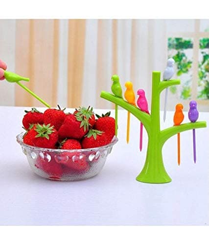 HomKitch 1 Set Birdie Fruit Fork Birds On The Tree