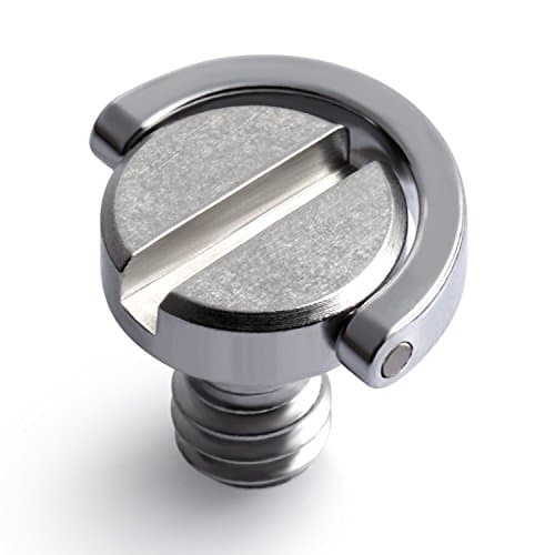 D-Ring Hinged Screw 1/4 D Shaft Mounting Screw for Camera Tripod Monopod or Quick Release QR Plate(1 Pack) (silver)