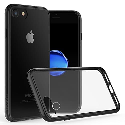 iPhone 7 Case, Daswise Hard Poly-carbonate + Reinforced TPU [Slim Fit] Bumper, Scratch-Resistant Clear Back Cover [Shock Absorbent] for Apple iPhone 7 (4.7 Inch) (Jet Black)