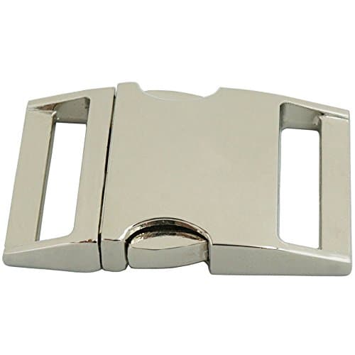 Bluemoona 5 Pcs - 1" 25mm Metal Buckles Side Release Shackle webbing strap for Bracelet Paracord (Nickel)