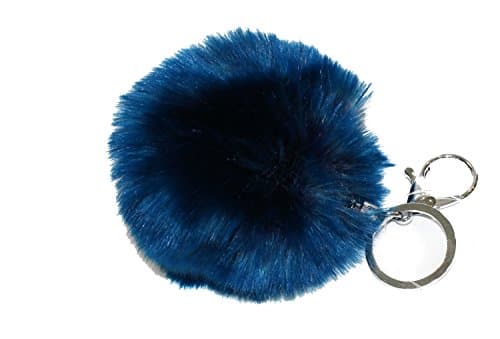 Faux Fur Pom Pom Keychain (Teal)