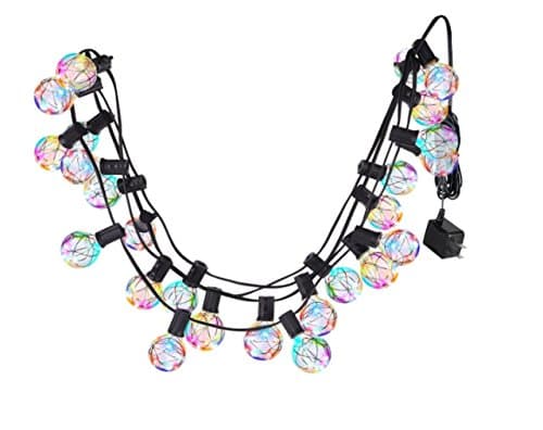 Sirwolf G40 Globe String Lights, 18.2Ft Indoor/Outdoor Lights 25 LED Bulbs Energy Efficiency for Patio Cafe Bistro Porch Party Wedding Gazebo Backyard -Warm Light (Color)