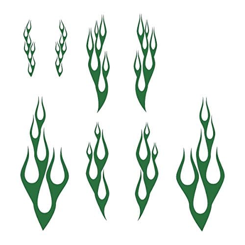 Wild Dingos LLC Flame Kit Style 1 Golf Cart ATV LARGE Vinyl Decal Sticker Green