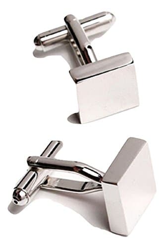 Engravable Square with Brushed Face Cufflinks for Men