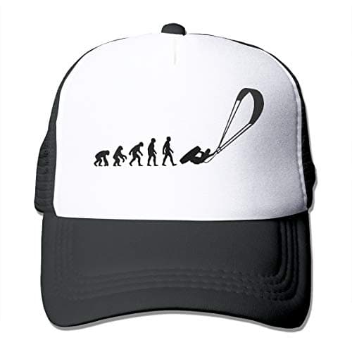 Guwafa8 Evolution of Kitesurfing Kite Adjustable Mesh Trucker Baseball Cap Men Women Street Rapper Hat