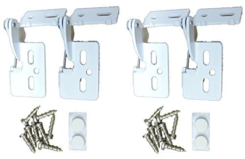 4 YOUNGDALE #5 White Gloss 5/16 Overlay 5/8-1" Thick Door Concealed Snap Close Cabinet Hinges Frameless Framed Face Bumpers Screws Easy Simple Installation Table Saw Plunge Router Notch Embedded