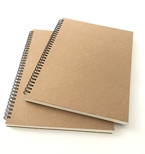 VEEPPO A4/B5 Big Thick Spiral Bound Notebooks and Journals Bulk 2/4Pack Blank/Lined Scrapbook Backpack Books 50Sheets/100Pages per Book (A4 Plain-2 Pack)