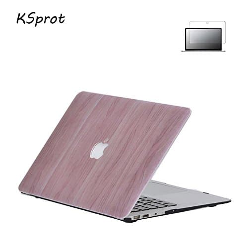 2 in 1 MacBook Pro 15 Case, KSprot Wooden Pattern Rubber Coated Hard Case Cover for Laptop 15.4 inch Shell Model A1286 (M16)