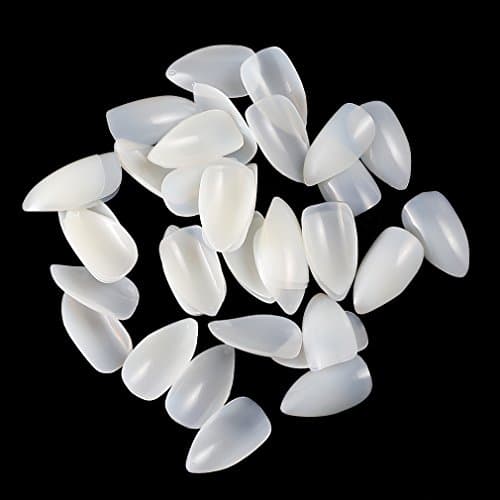 PINPAI 600pcs Oval Stiletto Nails Tips，Full Cover Claw Artificial Nails Fake Nails False Nail ,Natural Color Almond Shape Acrylic Nail Tips 10 Sizes