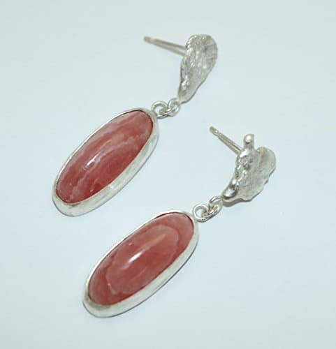 Rhodocrosite Sterling Silver drop earrings