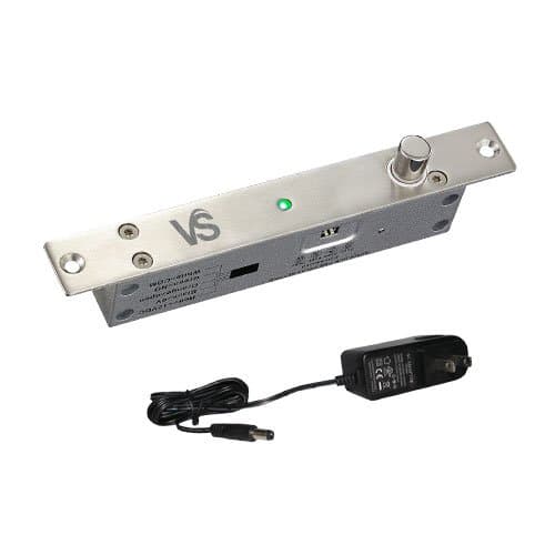 FPC-5386 Visionis VIS-DP102-FSA-LED Electric Drop Bolt Lock 2,200lbs with LED and Time Delay Fail Secure Normally Open Dead Bolt with Power Supply