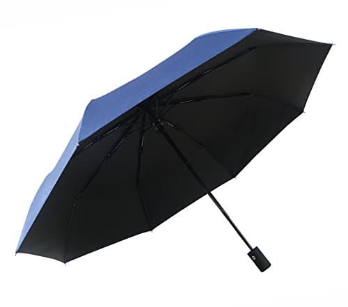 Oodvj Large Folding double layer Super sunscreen Umbrella ,Lightweight Comfort Handle and Auto Open Close Compact Travel Umbrella (Navy Blue)