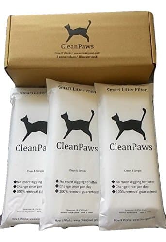 CleanPaws scooping free litter sifting liner for common litter boxes 28.3" x 32.3" 10 liners per pack / 3 packs per box