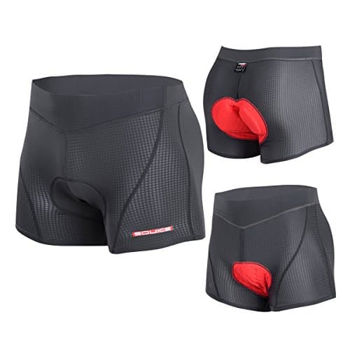 SK Men's Cycling Underware Short 4D Padded Breathable Bicycle Undershort, Dark gray