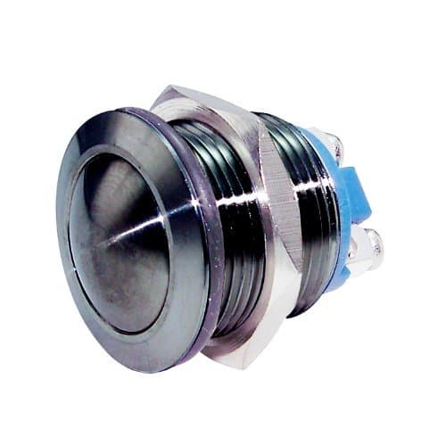 Aababuy 112v 19mm Black Open No N/o Push Button Switch Momentary Metal Round 3a/250vac