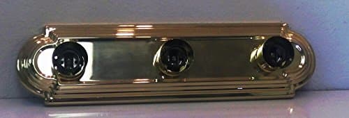 3 Bulb Vanity Light Bar Fixture, Polished Brass