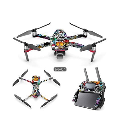 Hooshion 10 Classic Patterns Available 3M Controlac PVC Colorful Cool Ink Stickers Drone Sticker Decals Skin Cover for DJI Mavic 2 Pro/Zoom Accessories(MP07)