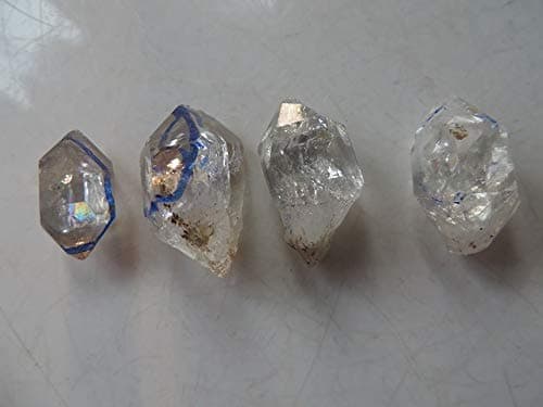 Dalas 4PCS AAA Super Water Clear Quartz Crystal Herkimer Diamond with Great Rainbows 19.8g