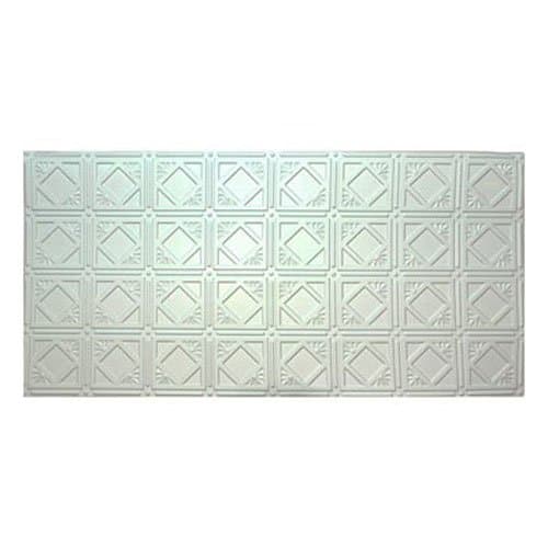 Global Specialty Products 2' X 4' 6" Diamond Design Thermoformed White Styrene Panel