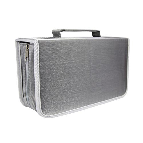 Yafeco Capacity portable 128 cd case Disc Storage Case Bag CD/ DVD Wallet for Car,storage,holder,booklet,cases binder,Home, Office and Travel(gray)