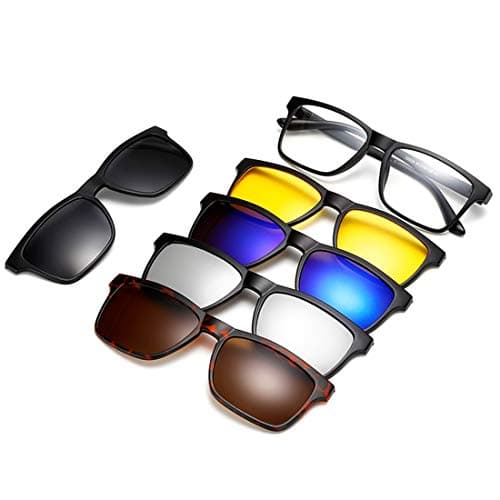Multi functional Magnetic 5 pcs Clip-on Polarized Sunglasses For Men Women (55)