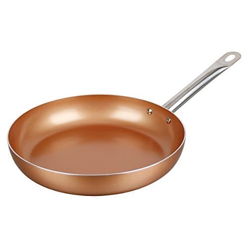 Skillet Frying Pan Copper Ceramic Nonstick 9.5 Inch Induction Bottom XIHAO Oven Safe Dishwasher Safe Aluminum Chef Cookware Fry Pan