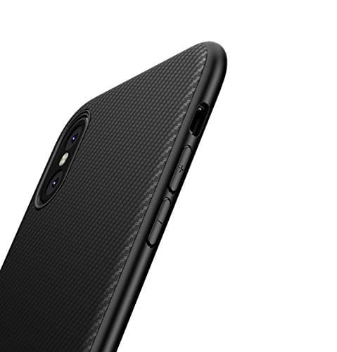 iLovecover iPhone XS Max Case,[Carbon Fiber Texture Design] Light ShockProof Brushed Rugged Grip Cover skin Slim Simple Stylish Soft TPU Silicone Bumper Protective Matte Phone Case Fit for iPhone XS Max 6.5 Inch (Black)