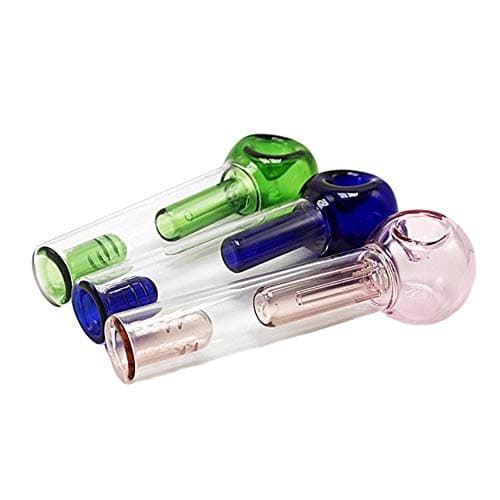 Vpqtettuecu Lab Flasks, 6 Inch Straw Bottle Glassware - White Mini Glass Pocket Pipe Bubbler Hand (Color : Green)