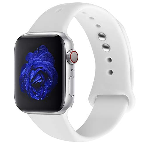 Straper For Watch Strap 42mm, Premium Soft Silicone Watch Band Sport Replacement Wristbands for Watch Strap Series 4 Series 3 Series 2 Series 1 Men Women Boy Girl White