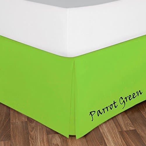New Collection 1-PC Tailor Made Good Fitting Bed Skirt Parrot Green -Pattern Solid Drop Length 18" Inches ) in King Sizes &amp; 450 Thread -Choose Colors 100% Egyptian Cotton By American Sheets