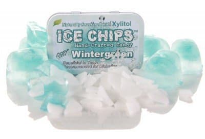 ICE CHIPS Wintergreen Xylitol Mints 6 Single Tins