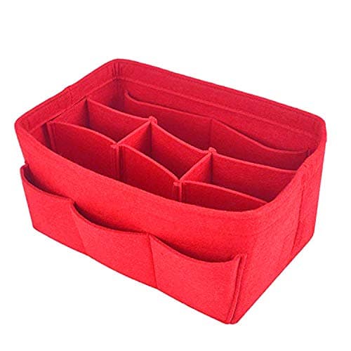 FIDGETERRELAX Felt Purse Organizer Insert, Multi Pocket Bag Organizer for Tote & Handbag Shaper, Applicable on Speedy Neverfull Longchamp Organizer Insert, Medium