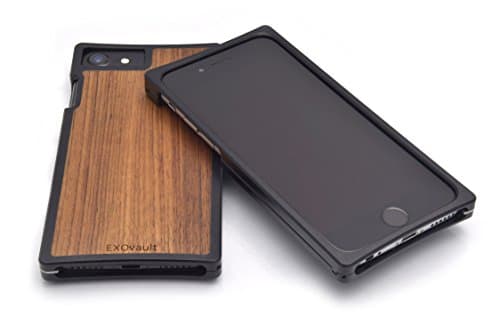 EXOvault Handmade Luxury iPhone 8/7/6s/6 Plus Case For Ultimate Protection &amp; Style – Premium Teak &amp; Metal Construction, Sleek Minimalistic Design, Scratchproof &amp; Shock-Absorbent Rugged Cover Guard