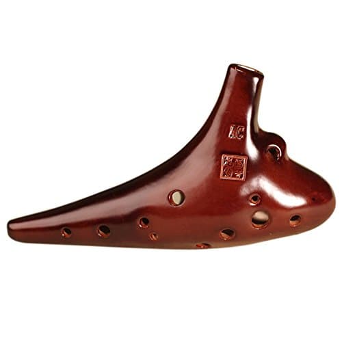 Professional Dragon Rythem 12 Hole Alto C Smoked Rounded Ceramic Ocarina with Soft Bag , Collectible, Gift Ideas