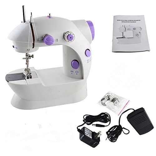 Portable Sewing Machine, Eletric Household Tool with Light Foot Pedal, Advanced Double Thread and Speed
