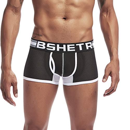 Doad Mens underwear Men's Sexy Low Waist Cotton Pants Patchwork Breathable Mesh Briefs for Men