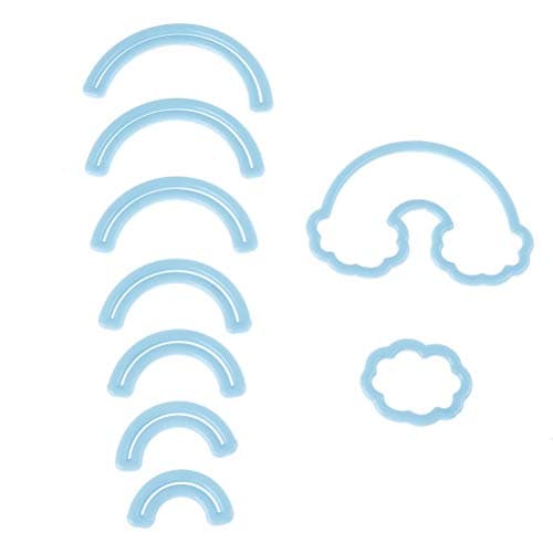 1 Set 9 Pcs Rainbow Shape Cookie Cutter 3D Stainless Steel Fondant Cake Decorating Tools DIY Pastry Biscuit Baking Molds