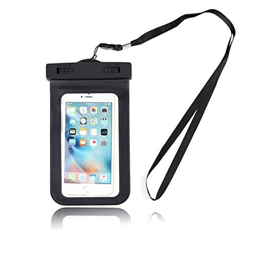 Universal Waterproof Case (2 PACK), XHERO CellPhone Floating Dry Bag Pouch Cover with Military Class Lanyard Black for Apple iPhone 6S 6,6S Plus, SE 5S, Samsung Galaxy S7 Edge, S6 Note 5 4 3, HTC LG