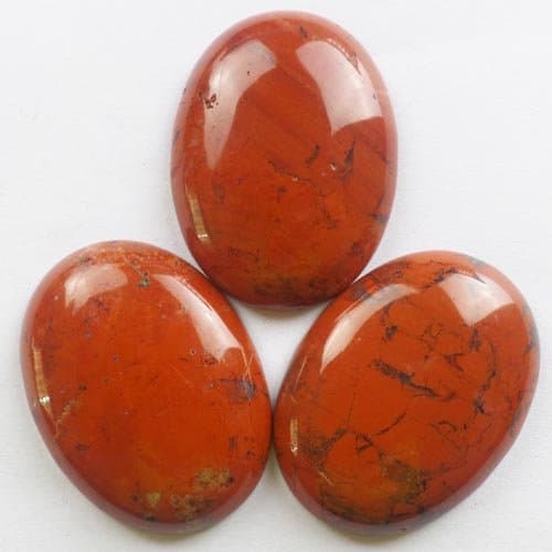 3pcs 40x30x7mm Red Jasper Oval CAB Cabochon 40x30mm