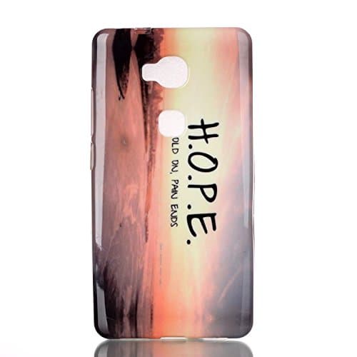 Case for Huawei Honor 5X, Weline Colorful Pattern Ultra Lightweight Slim Fit TPU Silicone Soft Cover Shock Absorption Defender Protective Skin Case for Huawei Honor 5X (GR5) - Sunrise Hope