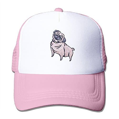 Cute Pug Dog Summer Baseball Cap With Long Large Bill Quick Dry Mesh Back Upf50 Cooling Portable Sun Hats For Sports Golf Running Fishing Outdoor Research, Pink