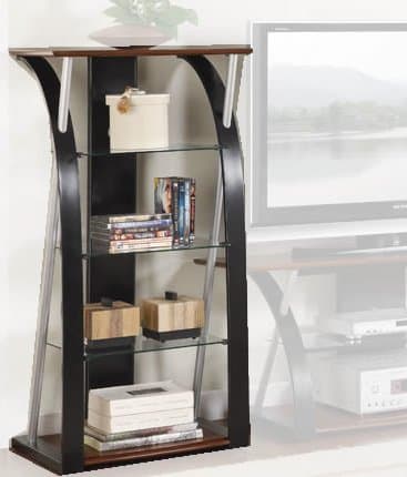 TV Component Shelf in Black Walnut Finish by Poundex