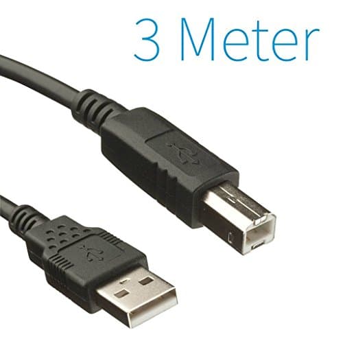 Cables Kart Hi-Speed USB 2.0 Type A to B Male 3m Printer Scanner Cable (Black, Colour May Vary)