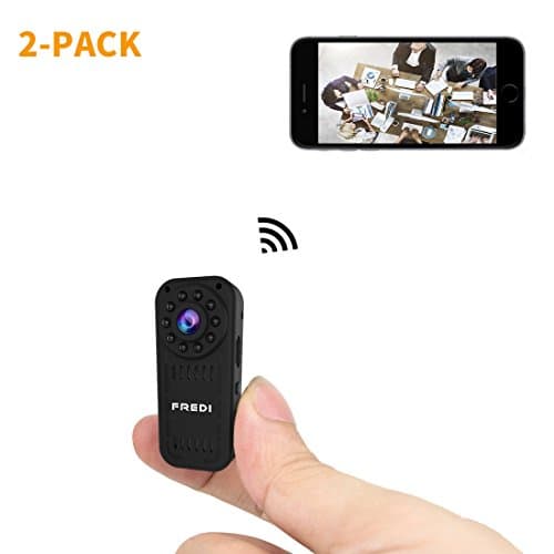 FREDI hidden camera 1080p HD mini wifi camera spy camera wireless camera for iPhone/Android Phone/iPad Remote View with Motion Detection(2pack)