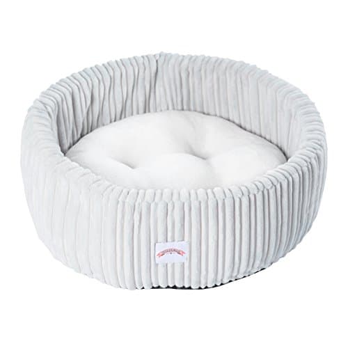 WOBBLER HOME 1 X Deluxe Soft Round Solid Quilted Pet Bed for Dogs & Cats (Grey)