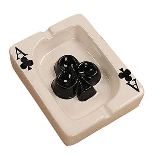 MSchunou Creative Playing Card Design Cute Ashtray, Mini Small Ashtray, Home Office Suitable For Men And Women (13.5 * 10.5 * 3.5cm) (Color : A)