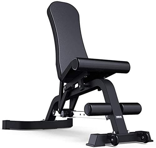 YZPTYD Adjustable 90°Flat Weight Bench Multifunctional Gym Chairs Adjustable Fitness Equipment Professional Bench Press Stool Loading 300kg,Size:147X74X115CM,Colour:Black