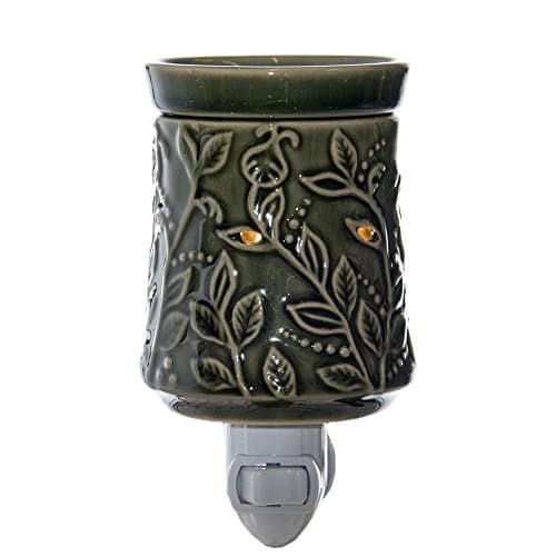 Green Flowers Pattern Plug In Tart/Oil Warmer.