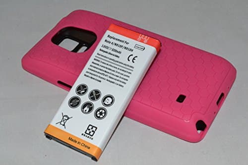 Samsung Galaxy Note 4 IV 8200mAh Extended Battery + TPU Silicone Case (Compatible with: Galaxy Note, Galaxy Note 4G, Galaxy Note LTE, SGH-i717, GT-I9220, GT-N7000, SGH-i717, SGH-I717D, SGH-I717M, SGH-I717R, EB615268VA, EB615268VABXAR, EB615268VK, EB615268VU, EB615268VUCST, N9100, N910A, N910T, N910P, N910V, N910R4) - Pink