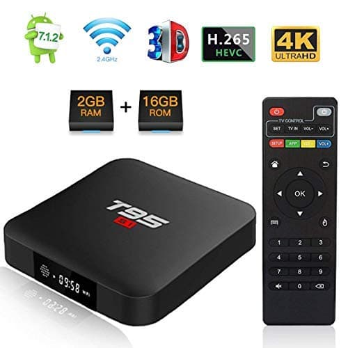 T95 S1 Android 7.1 tv Box with 2GB RAM/16GB ROM Amlogic S905W Quad-core Digital Display HDMI HD Support 2.4G WiFi 3D 4K